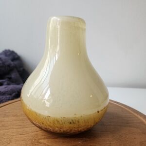 Hand-blown Glass Vase 6 in tall, Earthy colors